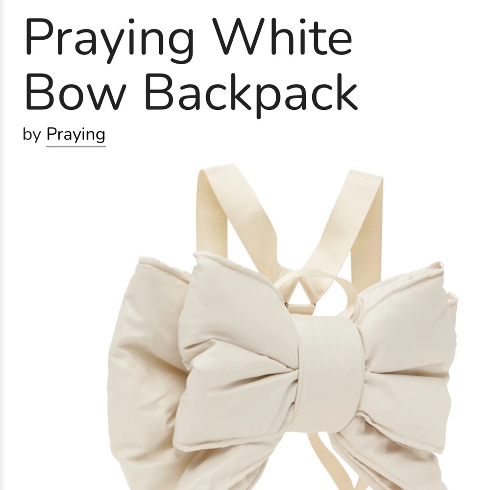 White Bow Backpack - image 1